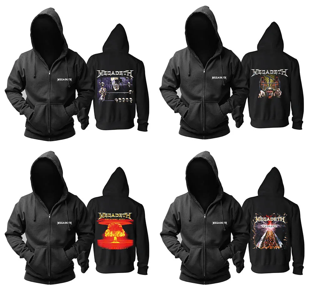 Bloodhoof MEGADETH band THRASH METAL LICA DAVE MUSTAINE ANTHRAX Черная Толстовка азиатского размера