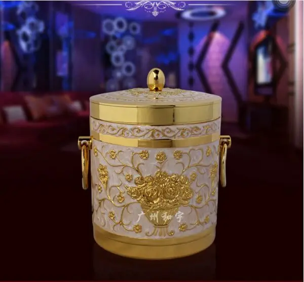 Европейский металла ведро льда цинковый сплав двойной изоляцией ice bucket высокого класса КТВ отель клуб поставки