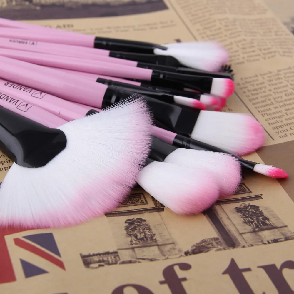 Профессиональный набор кистей для макияжа 22 шт. мягких розовых теней бровей +