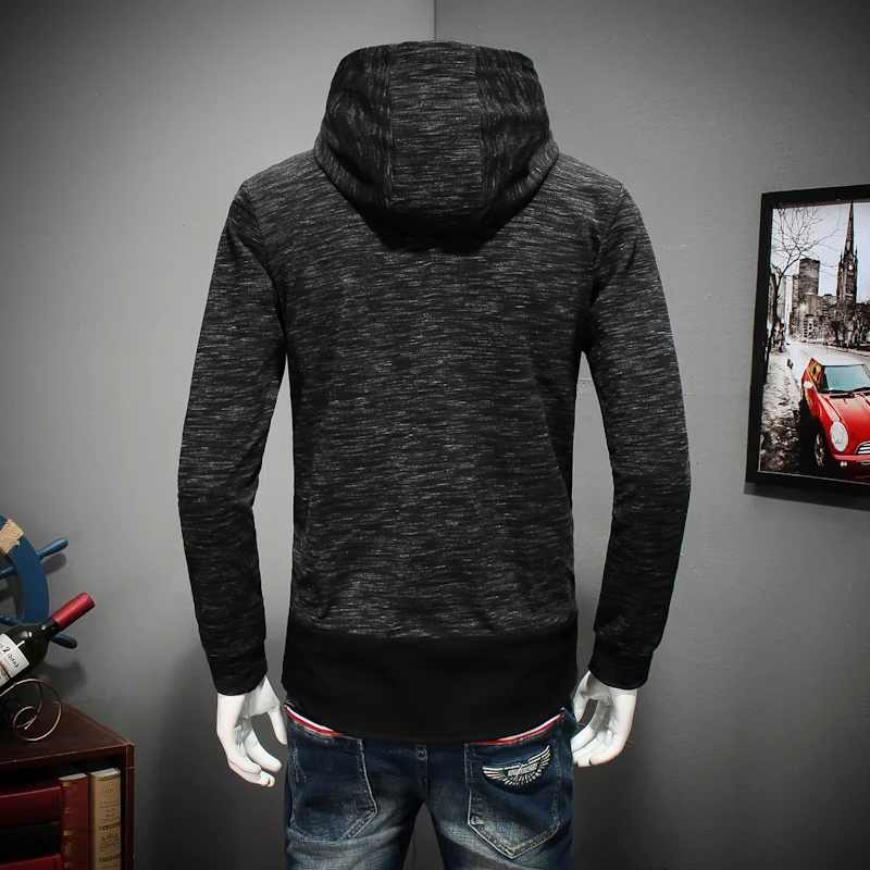 2018 spring and autumn men's flight jacket zipper dark cotton slim fit pilot coat college hooded size 8xl 7xl 6xl 5 | Мужская одежда