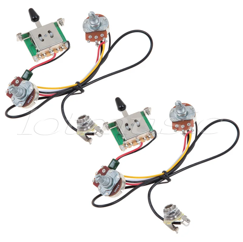 2 комплекта жгут проводов для гитары с двумя захватами 3 ходовой переключатель 500K