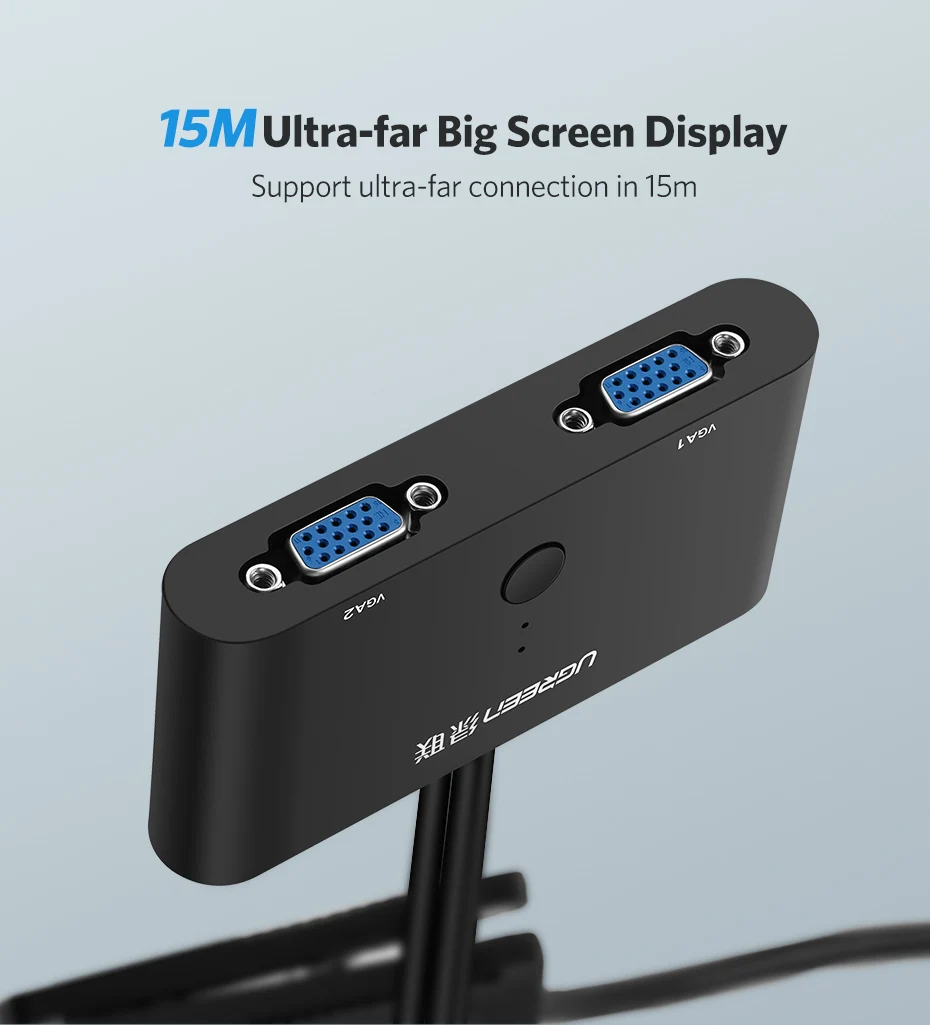 Ugreen 2 порта VGA коммутатор 1920*1440 USB переключатель аудио видео VGA коммутатор 2 шт. 1 монитор переключение для ТВ коробка ноутбук проектор