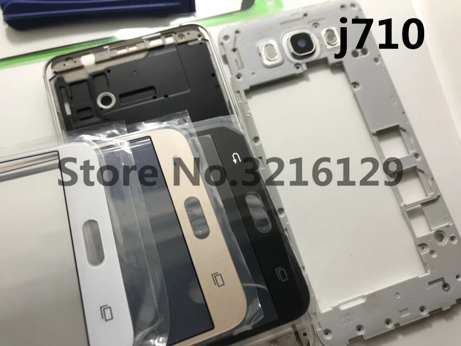 Сменные детали полный корпус + передний экран стеклянный объектив для Samsung Galaxy J7