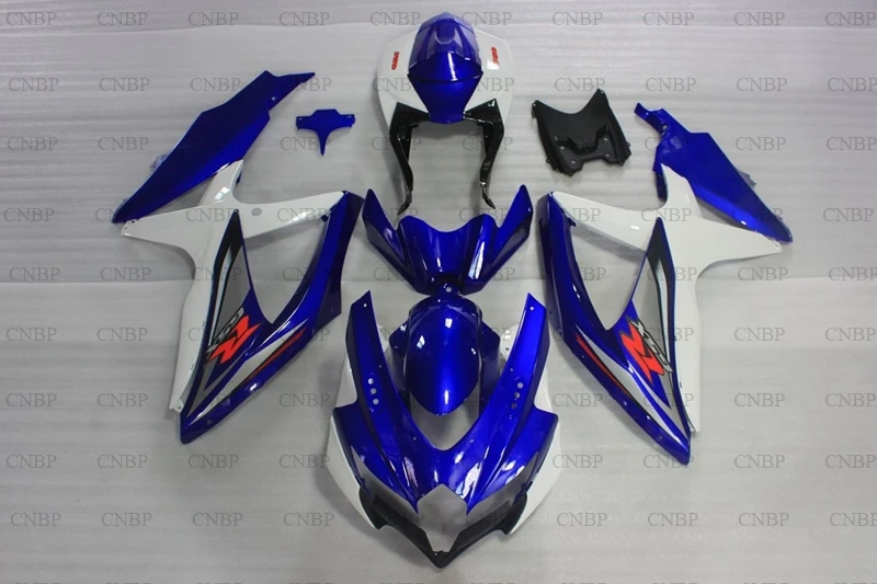 GSXR 600 2008 2010 K8 Пластиковые обтекатели GSX R 08 09 обтекатель для мотоцикла R750 сине белый