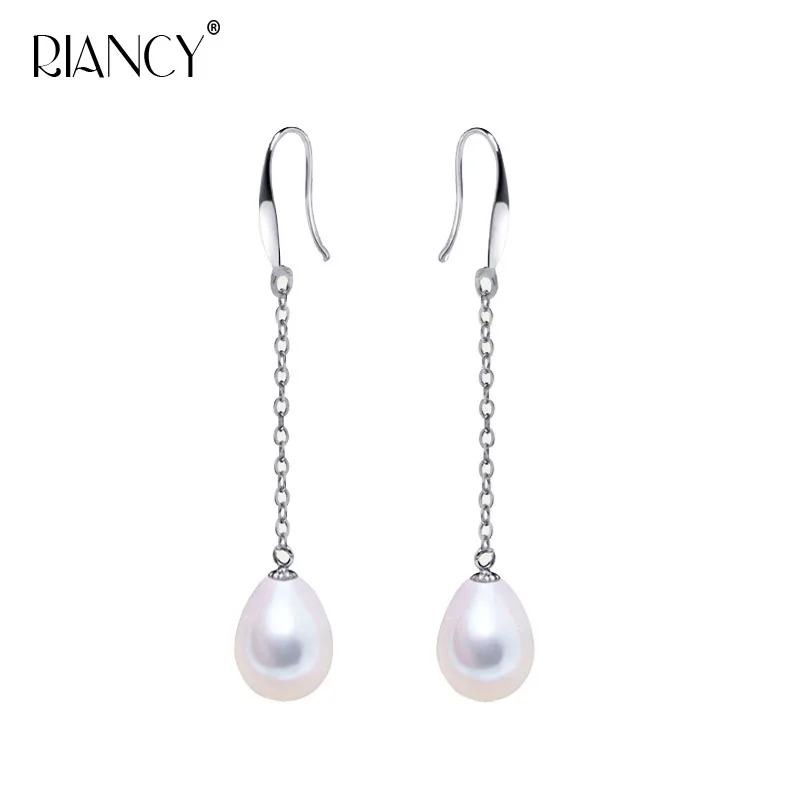 Classical Elegant Women long Earrings Freshwater Pearl 925 sterling silver Wedding Bridal Jewelry with Gift Box | Украшения и