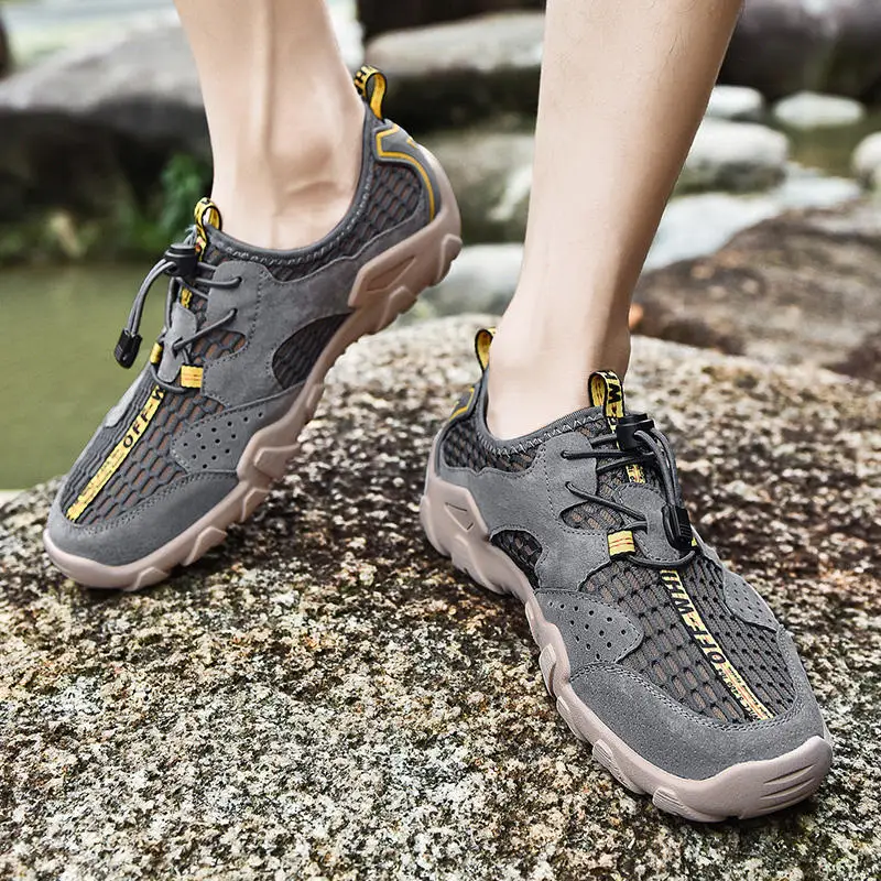 CAMEL JINGE 2021 New Outdoor Shoes Trekking Summer Size 45 Colors Slip on Beach Breathable Leather Utility Hiking Shoes for Men