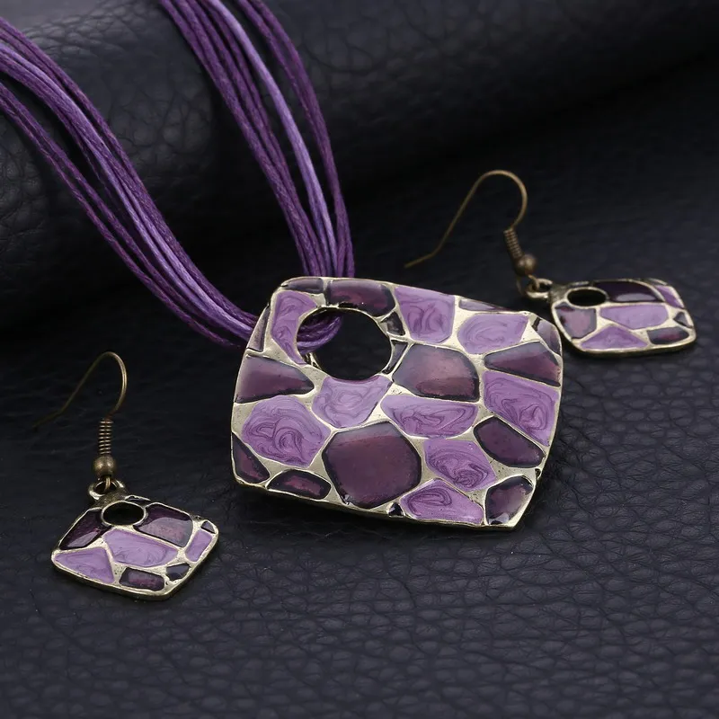 Комплект из колье, серёг и колье, 5 цветов