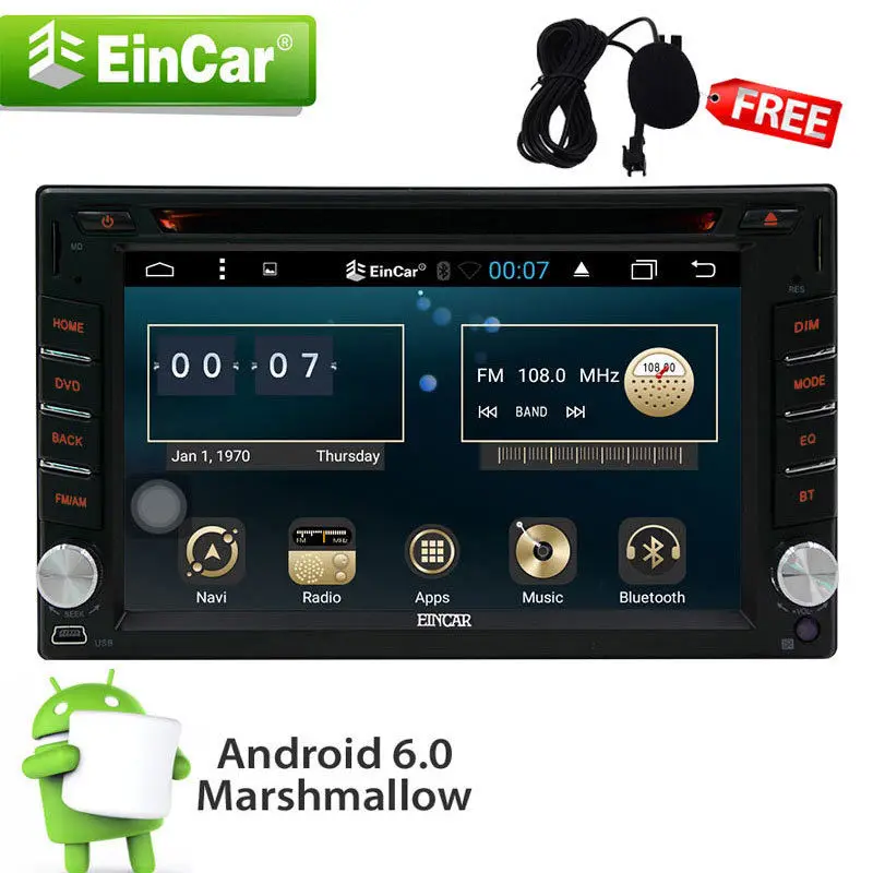Четырехъядерный Andriod 6 0 Автомобильный стерео радио DVD gps плеер Navi 2 &quotзеркало wifi