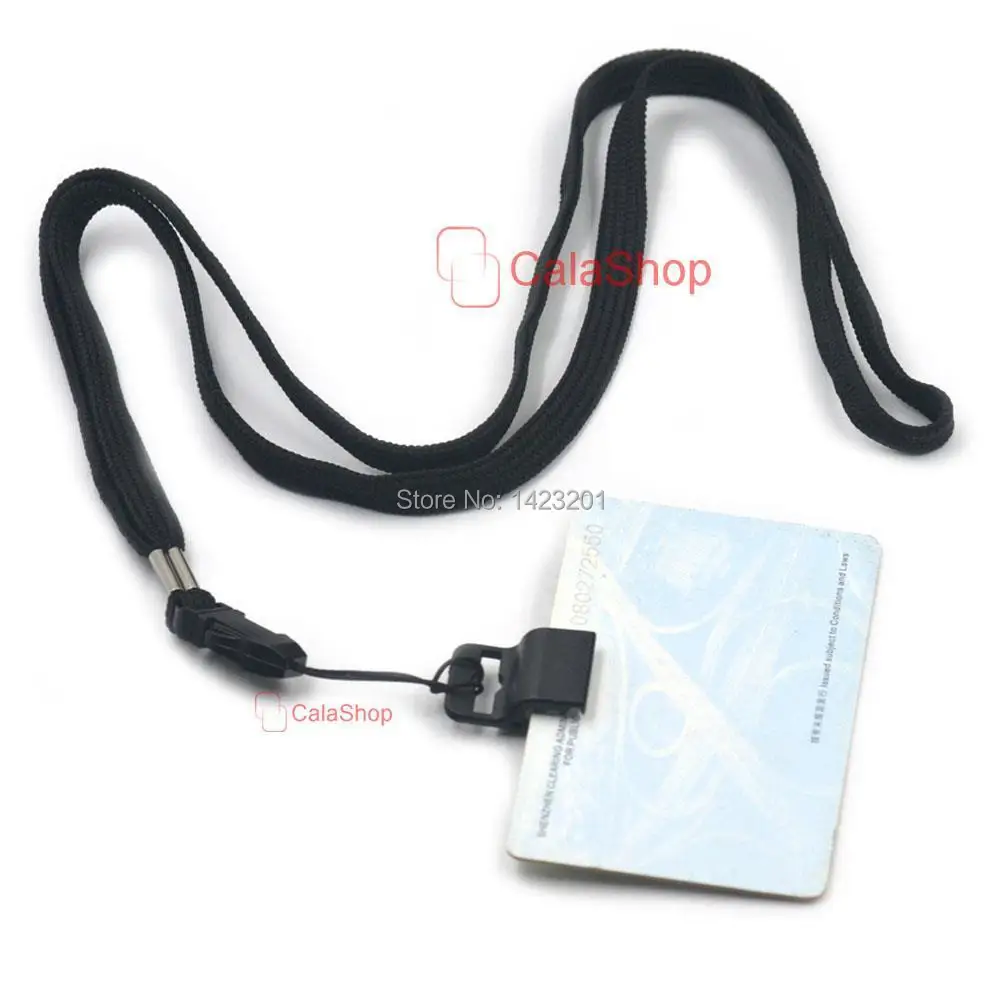 5 шт./лот Пластиковый черный захват ID держатель для карт зажим с 6 мм x 420 ремешки