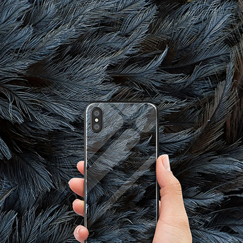 Чехол для iPhone 7 8 6 S силиконовый тонкий чехол задней панели закаленное стекло
