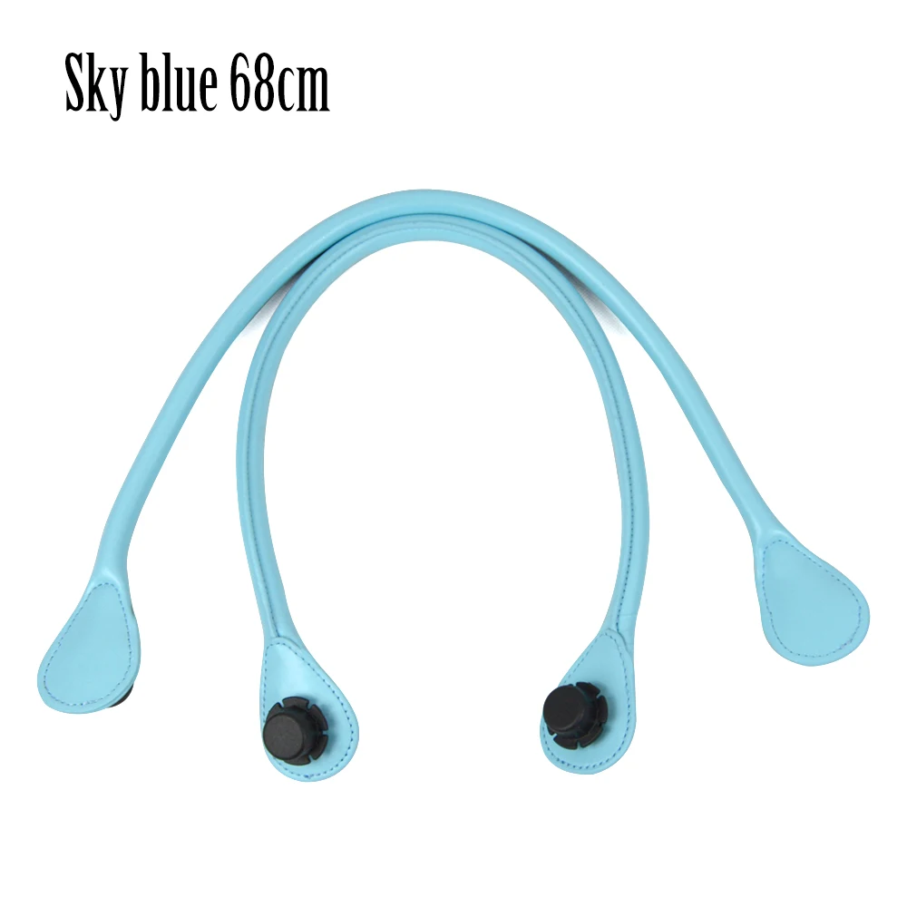Sky blue 68cm 1 пара длинных коротких ручек из искусственной кожи Pu для Obag, Классическая Мини сумка O, женские сумки, Классические Мини EVA O сумка - Цвет: Sky blue 68cm