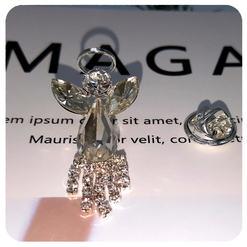 Blingbling милый маленький размер Кристалл Ангел булавка подарок костюм брошь ювелирные изделия