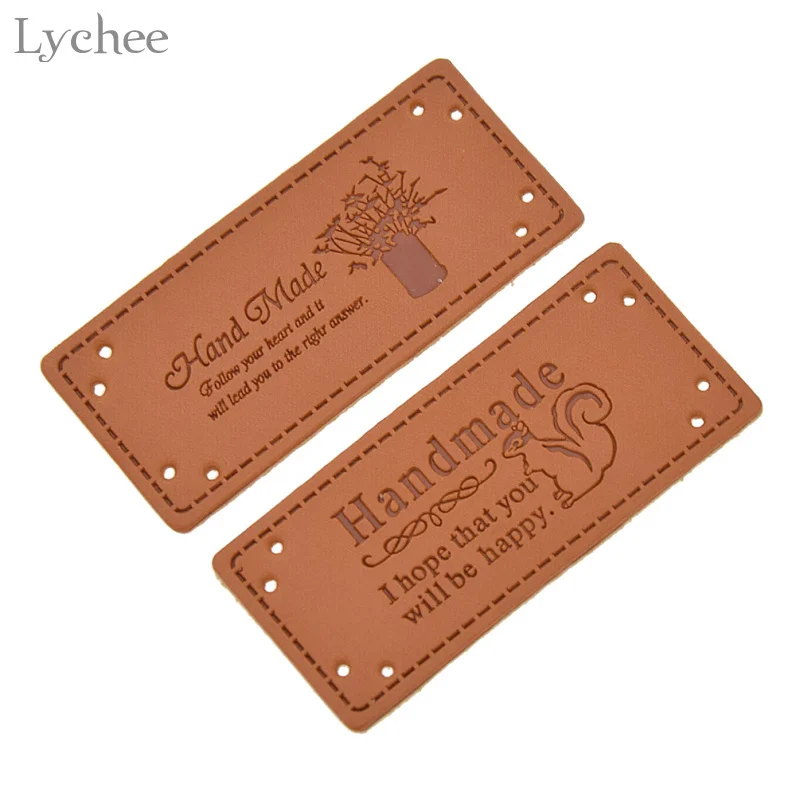 Этикетки для одежды Lychee Life из искусственной кожи 5 шт.|tags for clothes|leather taghandmade label |