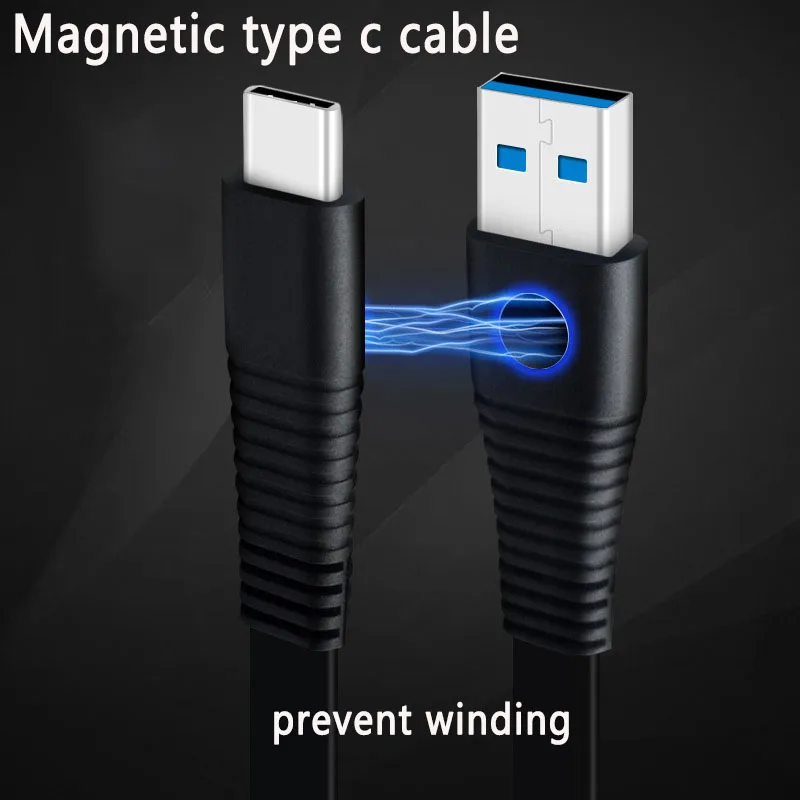 UVR Type-C Magnetic Charger USB type c cable 1m PVC Data Sync & Charge for Hauwei Xiaomi Cable Usb3.0 To Type C Max 3A | Мобильные