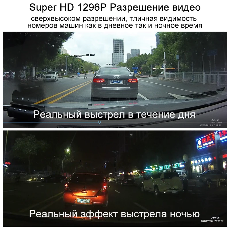 Junsun Автомобильный dvr Радар детектор gps 3 в 1 Super HD 1296 P регистраторы 170 градусов ночное видение 2," тире камера LDWS безопасный напоминание