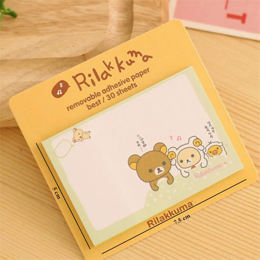 Новинка 40 шт./лот блокнот Rilakkuma клейкая бумага для заметок съемная сообщений