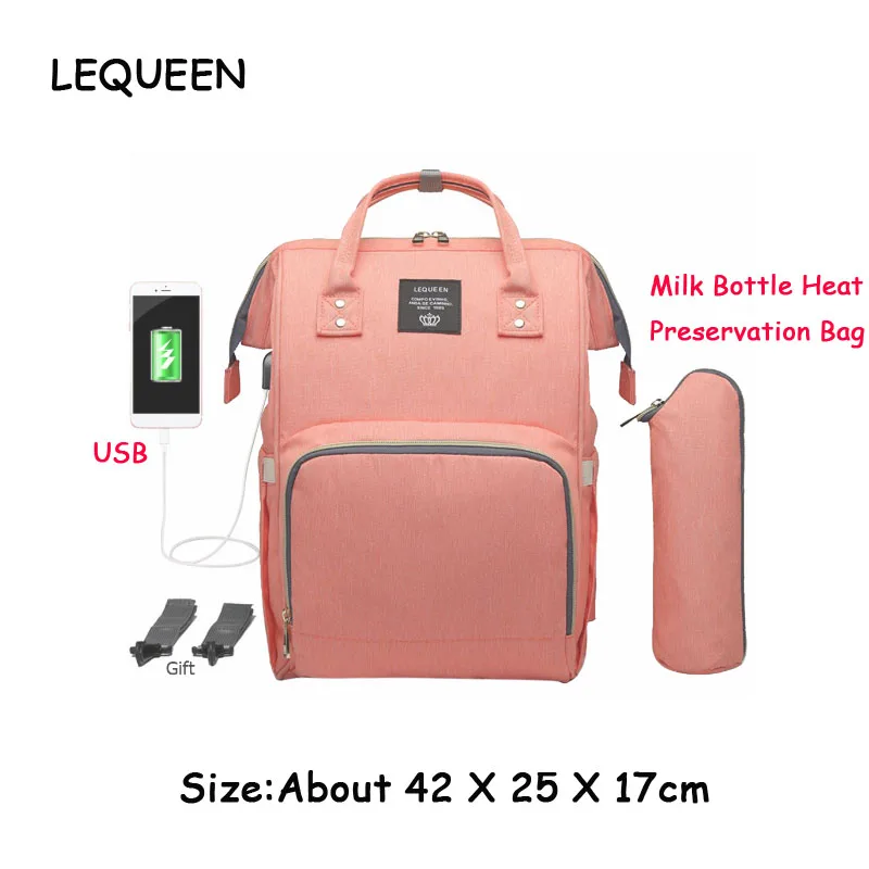 254552.03 LEQUEEN USB Водонепроницаемая сумка для подгузников, usb зарядка, большие рюкзаки для кормящих мам, сумка для подгузников, бренд bolsa maternidade - Цвет: 254552.03
