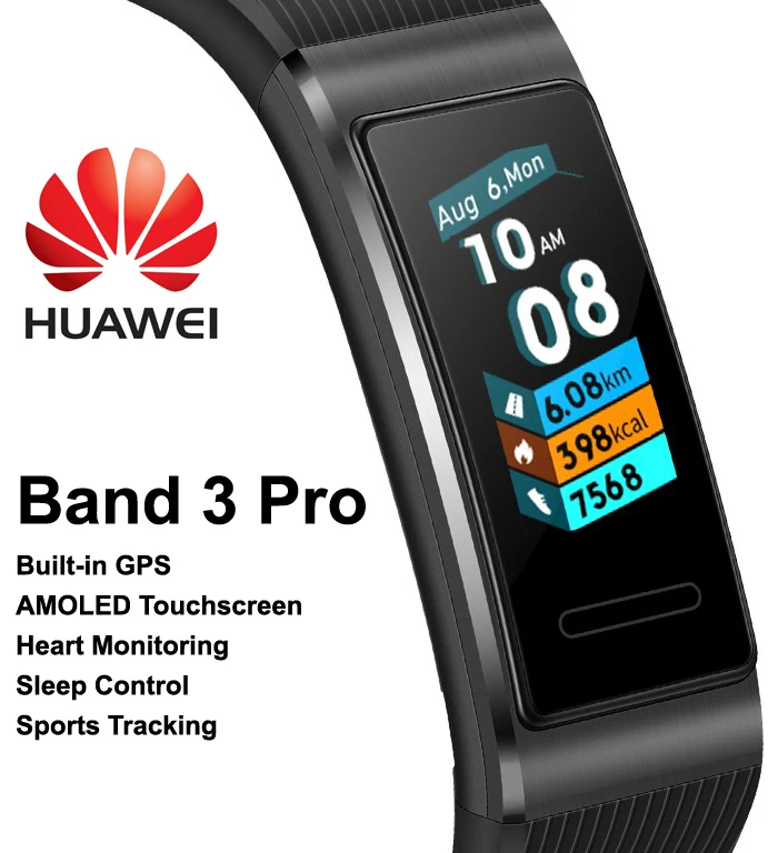 Смарт браслет HUAWEI Band 3 Pro со встроенным GPS и сенсорным экраном|Смарт-браслеты| |