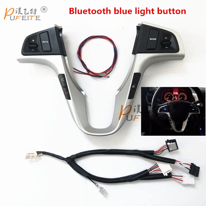 Bluetoothwit button Для hyundai VERNA SOLARIS переключатель кнопки управления звуком звука и музыкой с Bluetooth Телефонная звуковая подсветка - Цвет: Bluetoothwit button