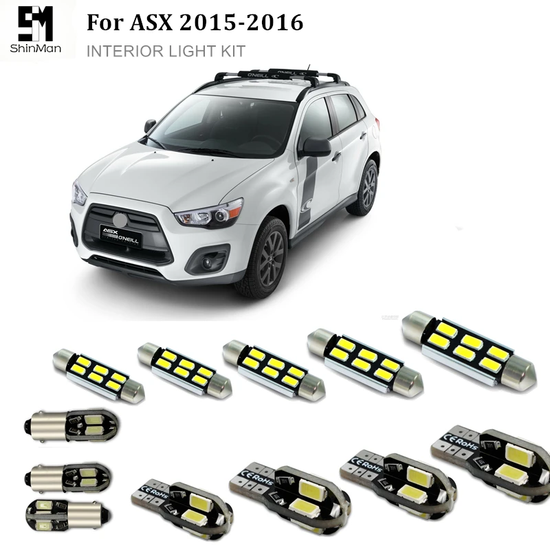 Shinman 4 шт. белый внутренний светодиодный светильник пакет комплект для Mitsubishi ASX 2010