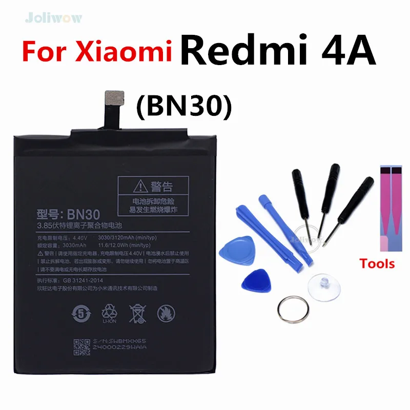 For Xiaomi BN30 Battery for Redmi 4A Redrice Hongmi Replacement Authentic High Capacity Bateria 3120mAh | Мобильные телефоны и