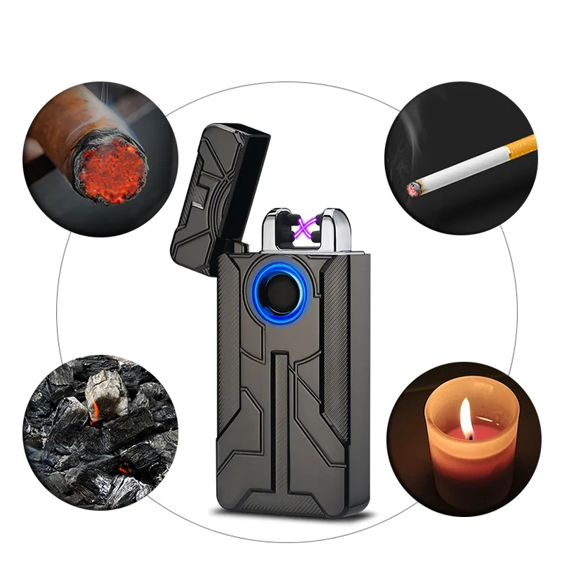 Металлическая ветрозащитная зажигалка с импульсным зажиганием и USB