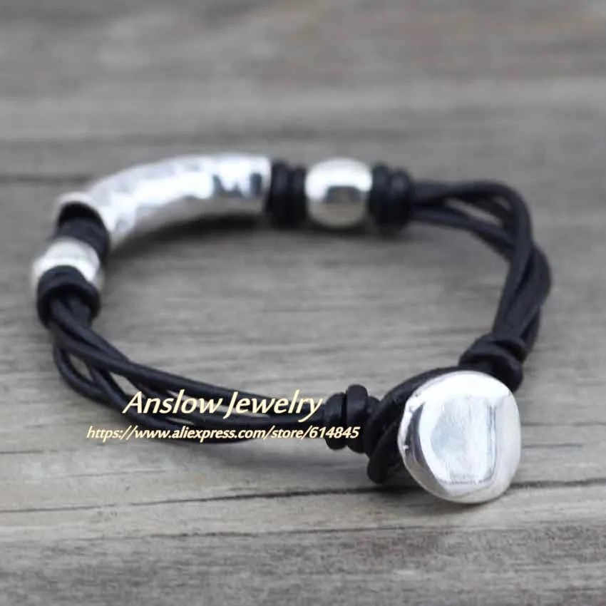 Винтажный Браслет Anslow из натуральной кожи для мужчин и женщин Лидер продаж