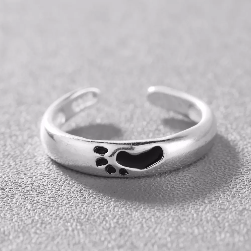 CHENGXUN черные резные кольца с принтом ног Романтические для влюбленных пар женщин