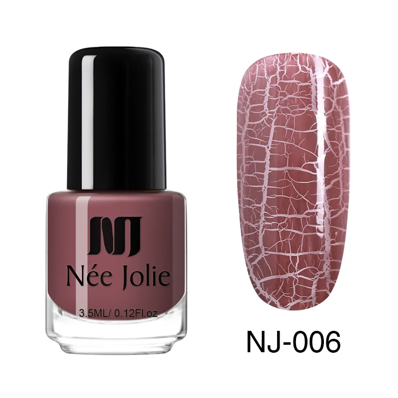 3.5ml Crackle-06 Лак для ногтей серии NEE JOLIE coffee, быстросохнущий, 3,5 мл, 7,5 мл, голографический матовый эффект, кракле, лак для ногтей, 18 цветов - Цвет: 3.5ml Crackle-06
