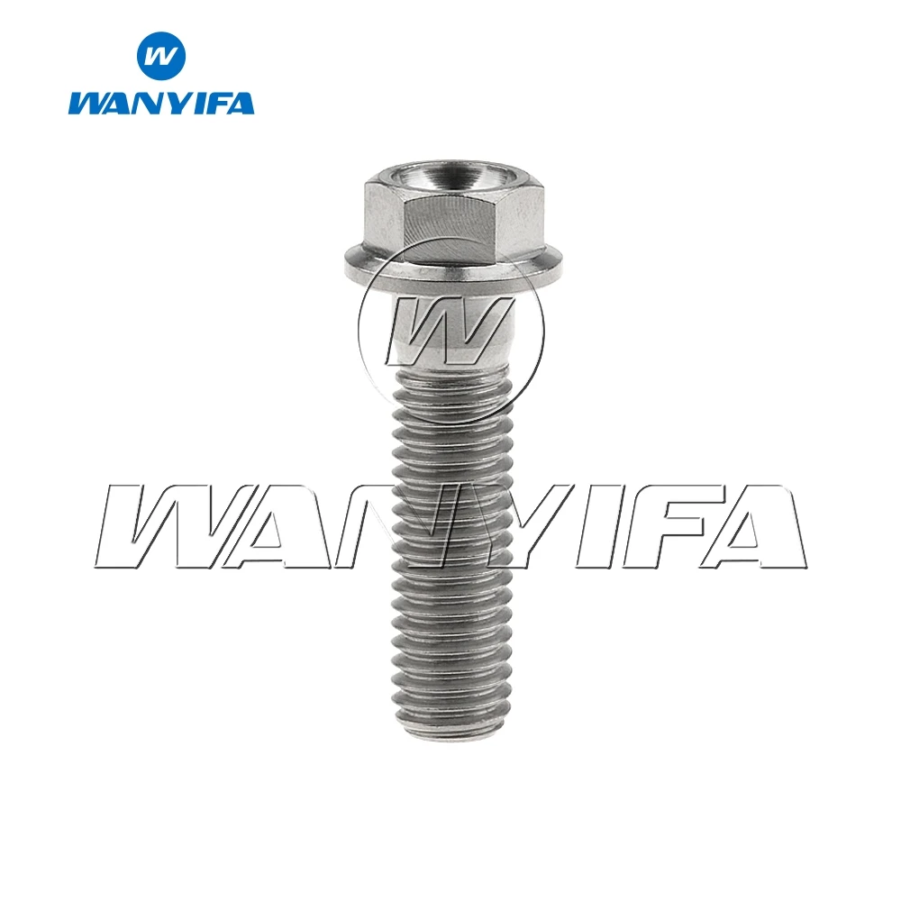 Титановый "Wanyifa" болты M8x 15 20 25 30 35, 40 45 50 55 60 65 мм болты с шестигранной головкой фланцевой болт мотоцикла тормозной диск Винт - Цвет: Серебристый