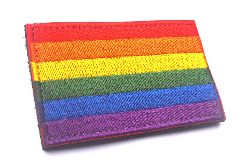 100pcs Rainbow Gay Pride Flag Lesbian LGBT Embroidered Iron Crest Badge For Clothing Clothes Baseball Cap Bag | Дом и сад