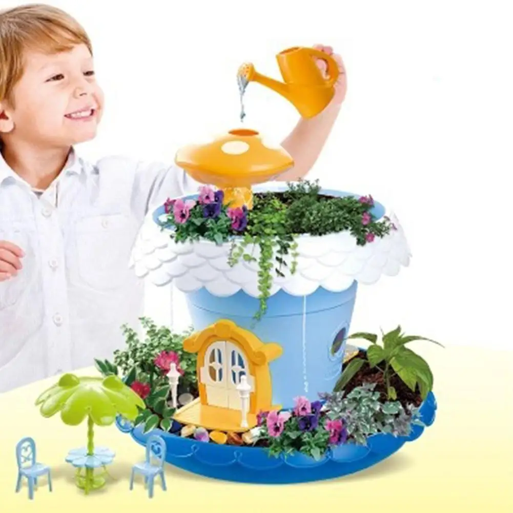 Мини DIY садовый Плантатор цветочный горшок домик пейзажная игрушка домашний