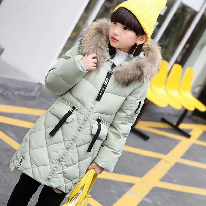 2017 Новая мода зима девушка Подпушка куртка толстые теплые детская одежда Пальто