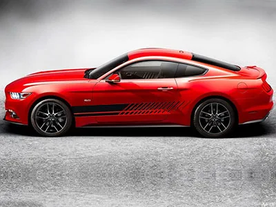 2 шт Автомобильная боковая наклейка для Ford Mustang - Название цвета: All black