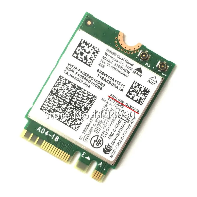 Двухдиапазонная Беспроводная AC 3160 802.11a/b/g/n/ac + BT 4 0 WiFi карта для Lenov o Y40 Y50 E10 30 Y70 FRU