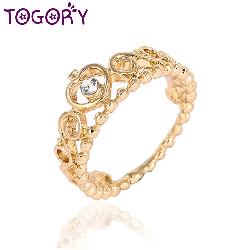 TOGORY, модное Фирменное кольцо с бантом, складываемое, микро кольцо, CZ, кольцо на палец для женщин, лучший подарок, ювелирное изделие