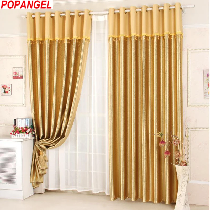 Популярные затемняющие оконные шторы Popangel для гостиной из полиэстера с
