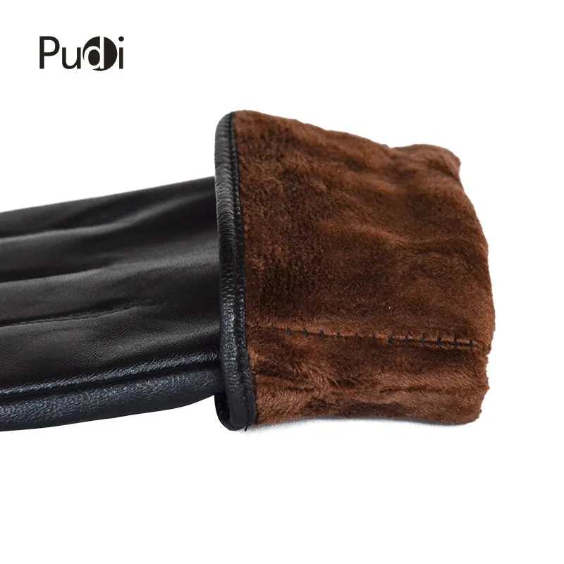 Мужские перчатки Pudi GL863 из натуральной кожи с натуральным мехом зима 2018 новые