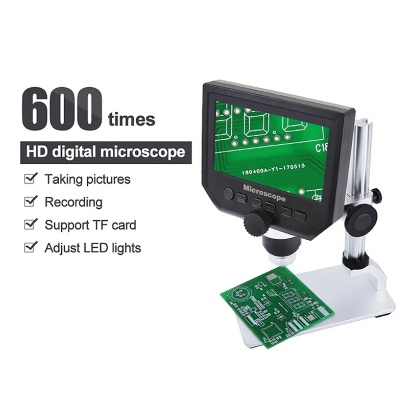 G600 600X Электронный USB микроскоп цифровой паяльный видео микроскоп камера 4,3 дюймов ЖК эндоскоп увеличительная камера+ 8 LED