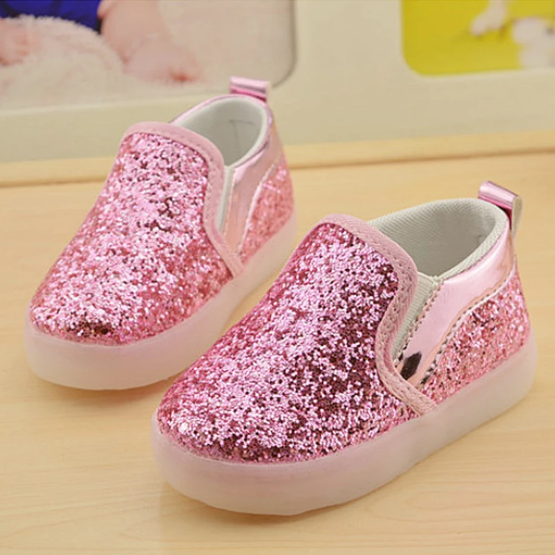New Boys Girls Led Light Up PU Leather Children Shoes Luminous Glowing Flats Sneaker Sports Casual Running Kids Shoe Size 21-30 | Детская