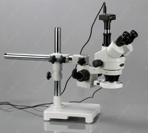 Тринокулярный светодиодный бум стенд микроскоп -- AmScope поставки 3.5X-90X стерео + 1.3MP
