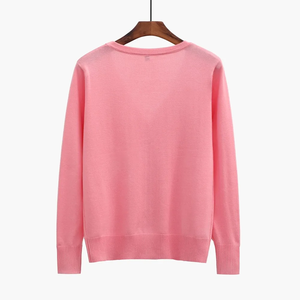 4XL 5XL Candy color Sweater Women Cardigan Knitted Coat Long Sleeve Crochet Female Casual V-Neck Woman Cardigans Tops |