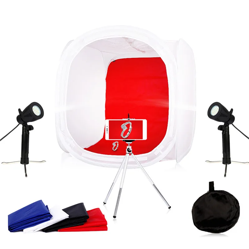 Photo Studio Soft box Kit Photography Lighting kit Led Light Tent Light box  40 x 40CM, 50 x 50CM,60 x 60CM, 80x 80CM Free Gift