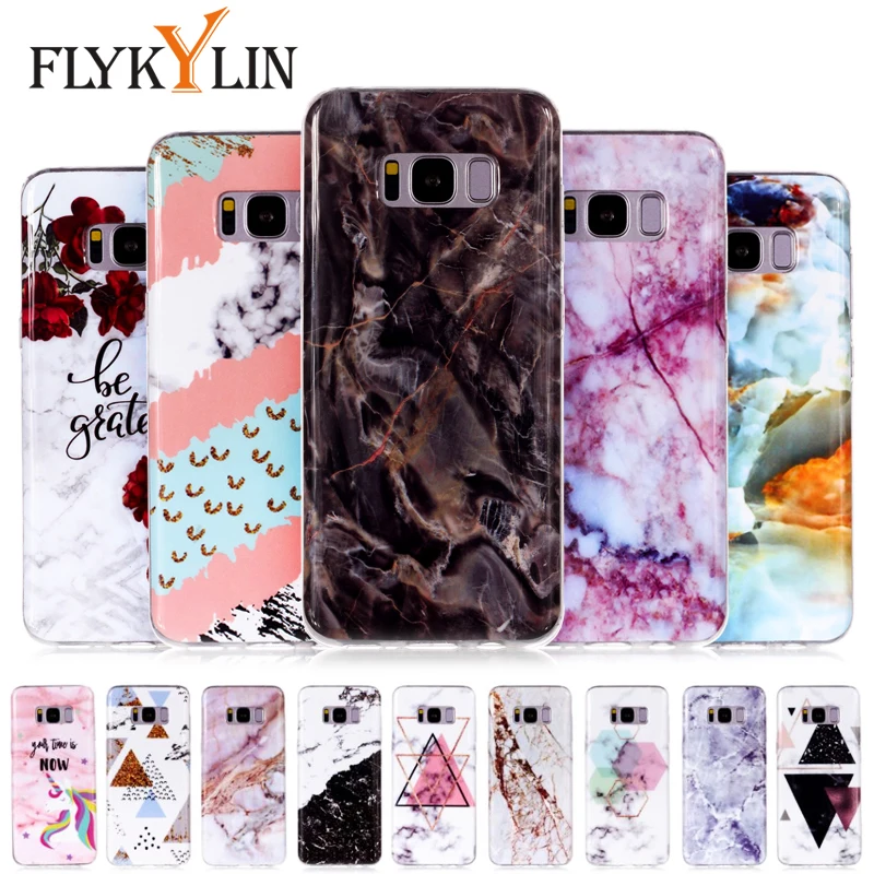 FLYKYLIN Retro Marble Case For Samsung Galaxy S8 Plus S9 S7 Edge Covers Soft TPU Silicone Cases Cartoon Coque