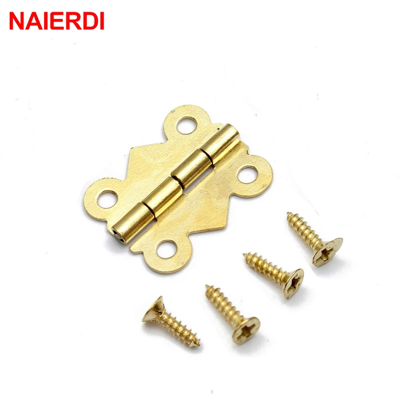 

10pcs NAIERDI Mini Butterfly Jewellery Box Hinges Bronze/Silver/Gold Cabinet Drawer Decorate Box Hinge For Furniture Hardware