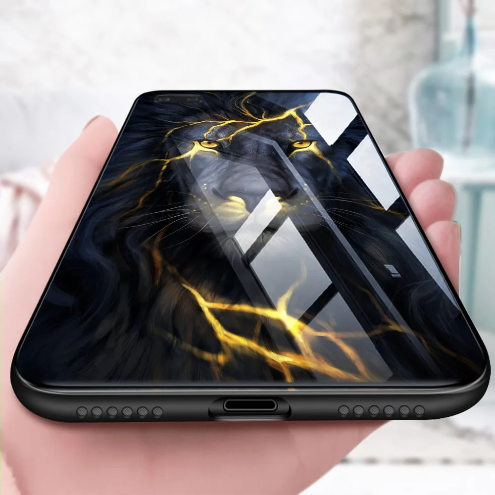Чехол из закаленного стекла для iPhone 7 6 8 6S Plus чехол X XS MAX с животным узором мягкая