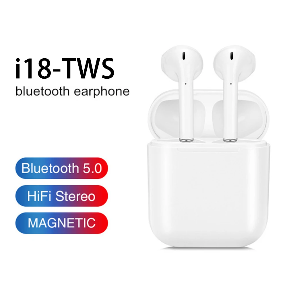 Новинка i18tws беспроводные Bluetooth наушники с двойным вызовом Touch 5,0 спортивные наушники-вкладыши pk наушники стерео наушники микрофон для iphone