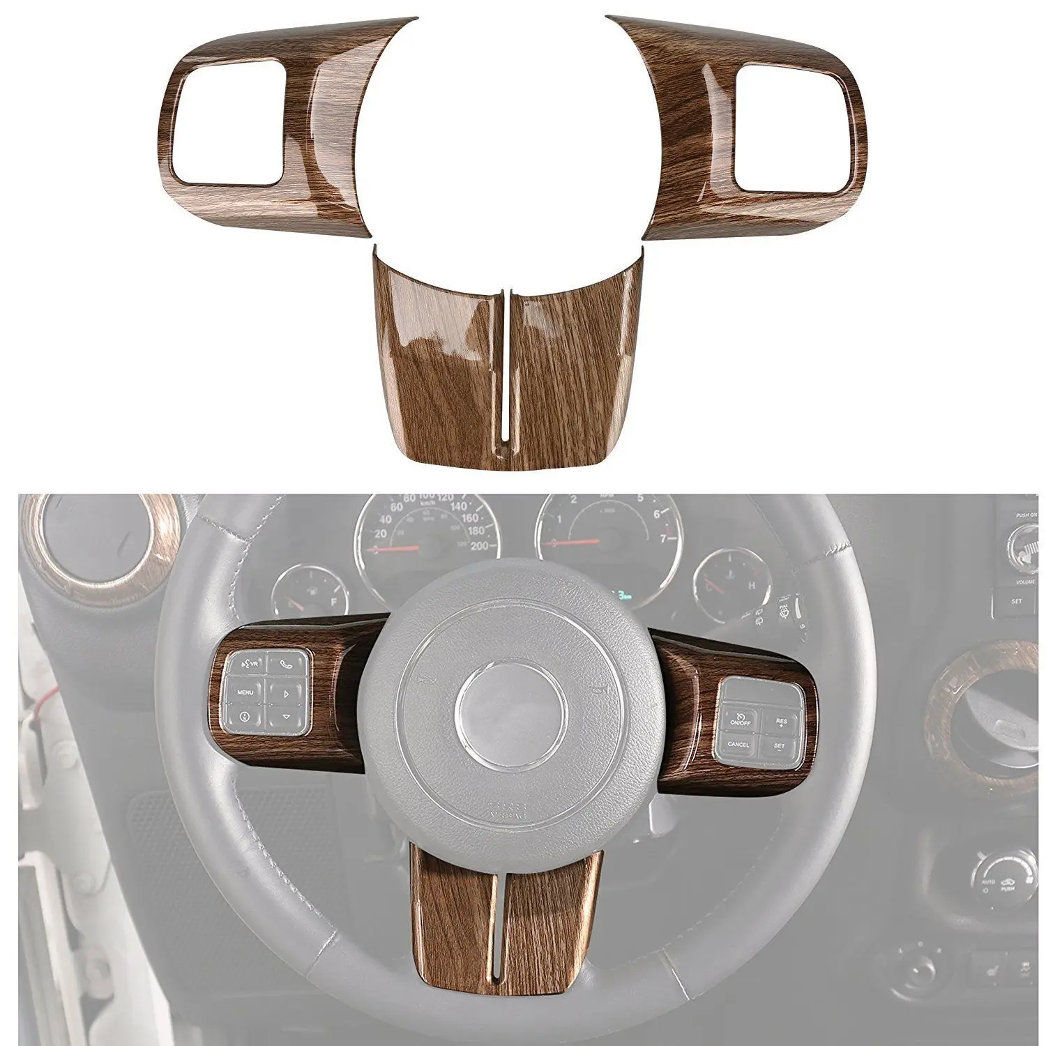 Деревянная оплетка рулевого колеса 2011-2018 для Jeep JK Wrangler неограниченный Компас