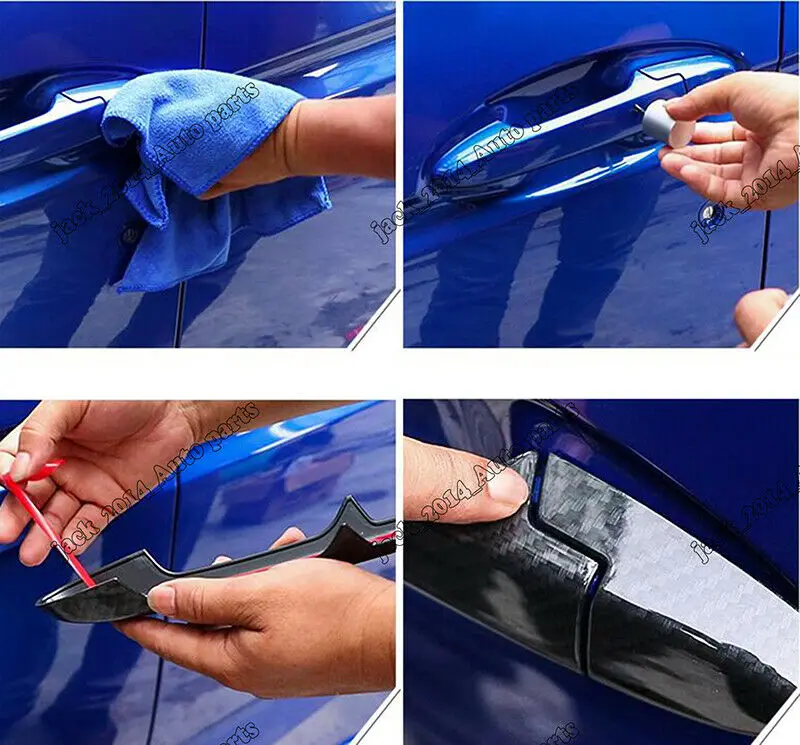 Углеродное волокно внешняя дверь чаша крышка отделка для Honda Jazz Fit 2014 2015 2016 2017 2018 |