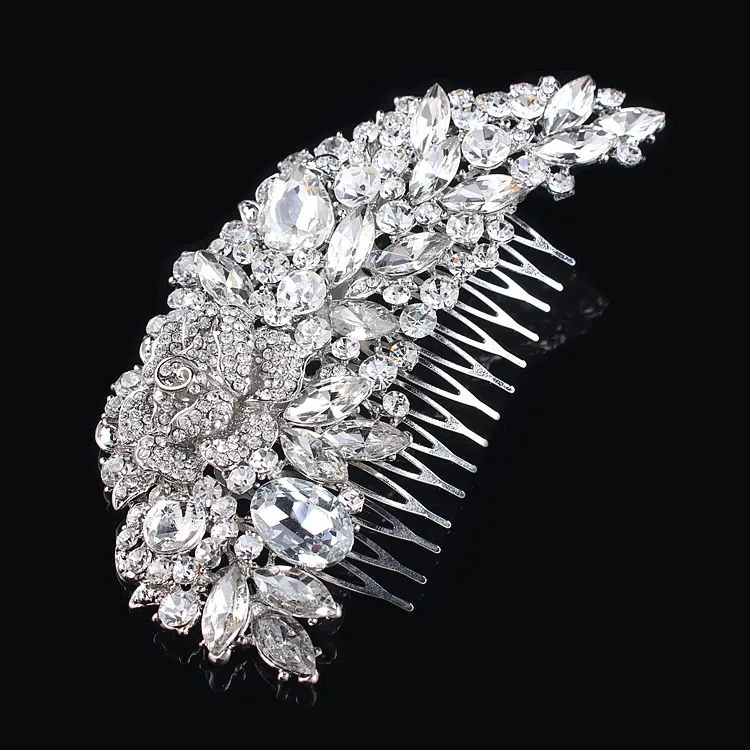Хрустальные стразы гребень прозрачный цветок расческа для волос свадебные